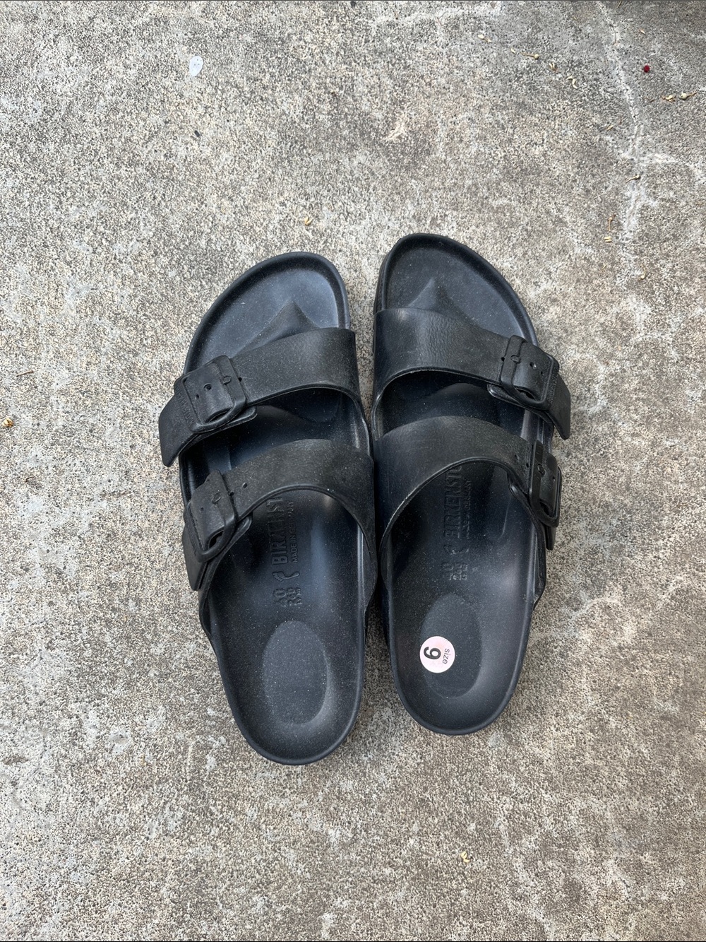 Birkenstock Black EVA Double-Strap Slide Sandals